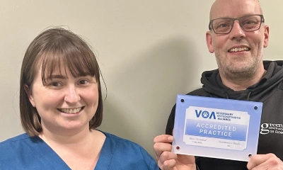 Greenside vets in scotland awarded accreditation from The Veterinary Osteoarthritis Alliance